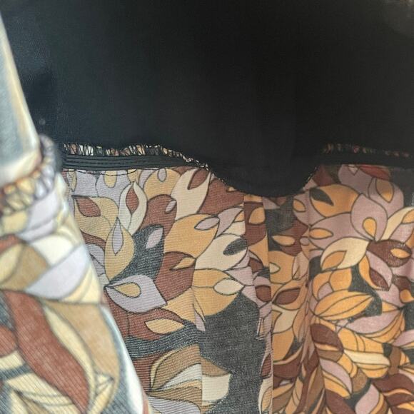 Coco Bianco Top Women Multicolor V-Neck Long Flare Sheer Sleeve Lined‎ Pullover - Picture 9 of 12